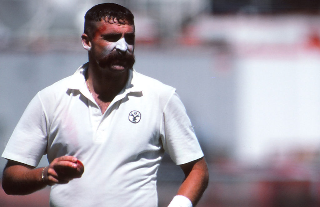 Merv Hughes Hattrick in 3 different overs