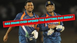 dhoni opening the batting
