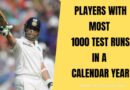 Players with Most 1000 Test Runs in a Calendar Year