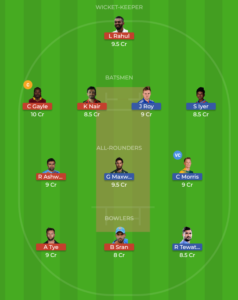 DD vs KXIP My fantasy team