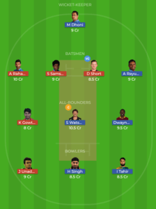 csk vs rr fantasy team