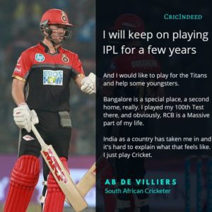 Ab de Villiers to play in IPL 2019