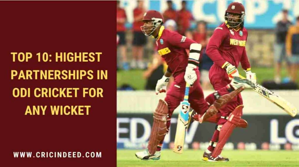 highest odi partnership gayle samuels record
