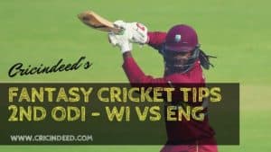 WI vs ENG 2nd ODI Dream11 Tips and Fantasy Team