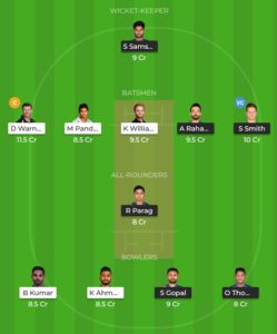 RR vs SRH - Dream11 Tips & Predictions