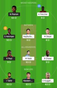 CPL 2020 Match 10 GAW vs SLZ Dream11 Team