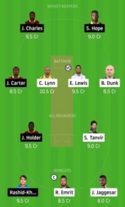 CPL 2020 Match 11 BT vs SKNP Dream11 Team