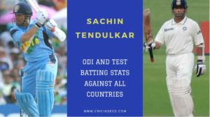 Sachin Tendulkar Batting stats against all countries