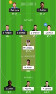 2nd ODI ENG vs AUS MY dream11 team