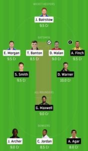 3rd T20 ENG vs AUS Dream11 Team