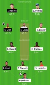 CPL 2020 Match 25 JT vs SKNP Dream11 Team