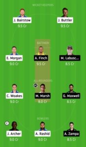 ENG vs AUS 3rd ODI Dream11 Team