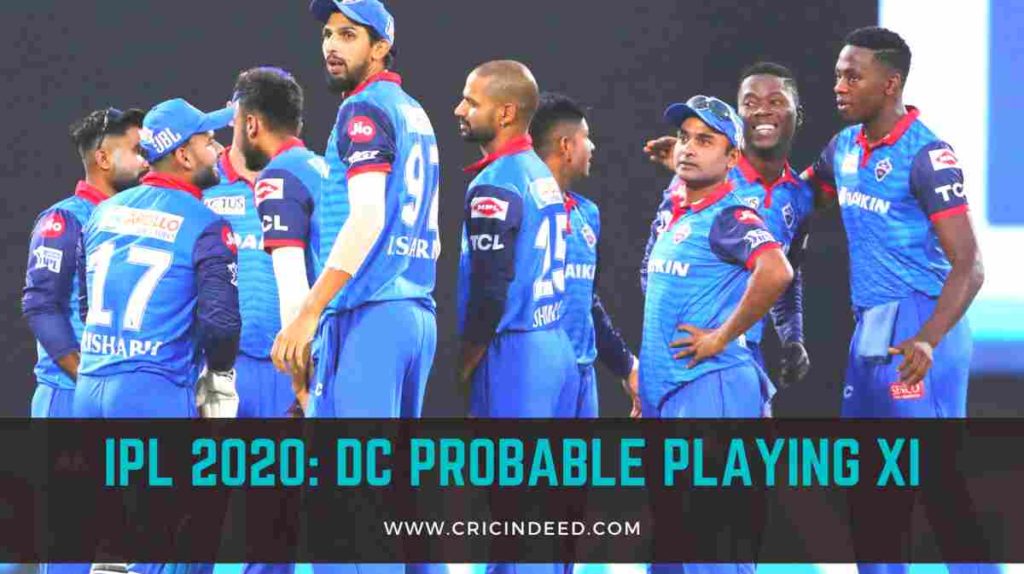 PROBABLE DELHI CAPITALS PLAYING XI FOR IPL 2020