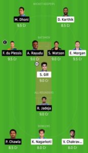 KKR vs CSK My Dream11 team