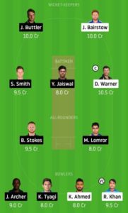 SRH vs RR Dream11 Team