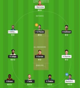 CSK vs SRH Dream11 Team