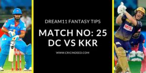 DC vs KKR Dream11 Predictions