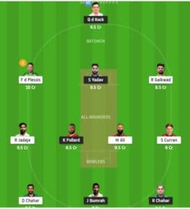 MI vs cSK dream11 team