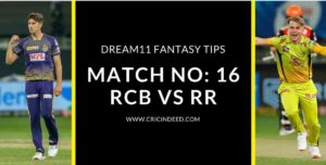 RCB vs RR Dream11 Prediction