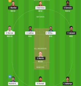 RR vs SRH dream11 fantasy team
