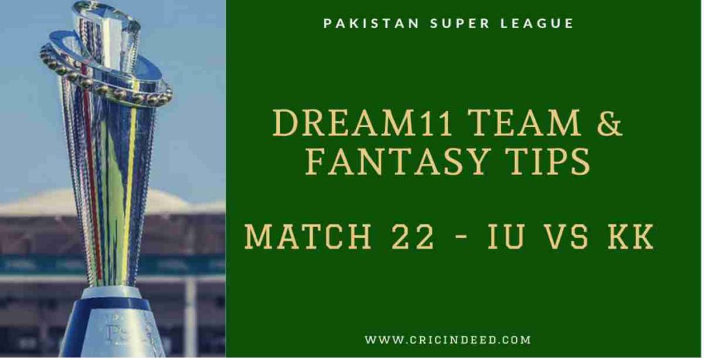 Dream11 Predictions IU vs KK