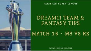 MS vs KK dream11 prediction
