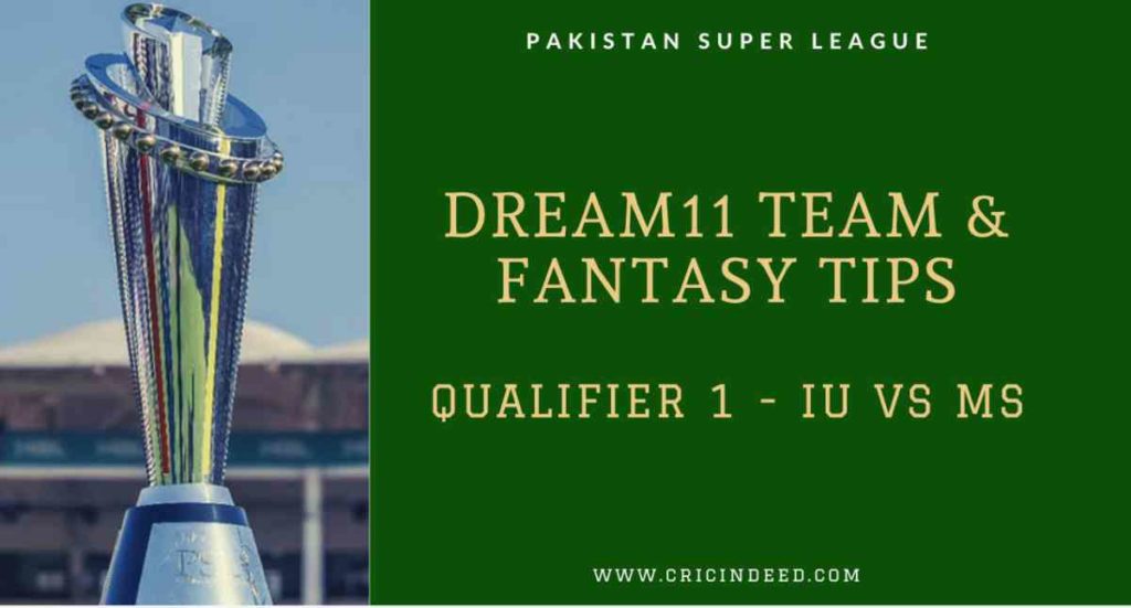 Dream11 team IU vs MS Qualifier 1