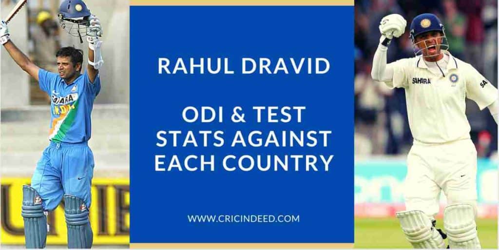 Rahul dravid runs against each country
