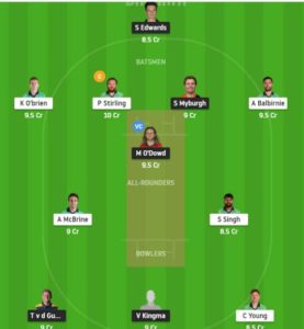 dream11 team ned vs ire 1st odi