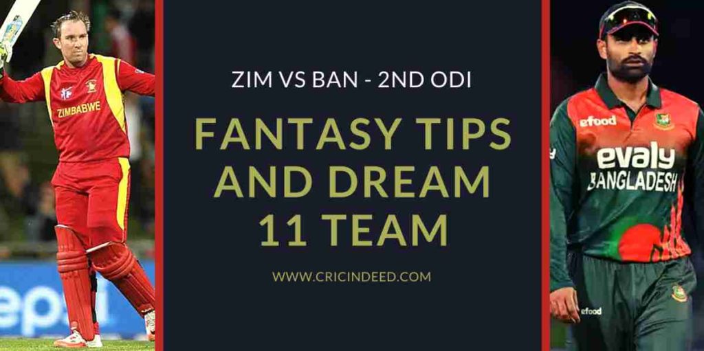 2ND ODI ZIM VS BAN DREAM11 TIPS