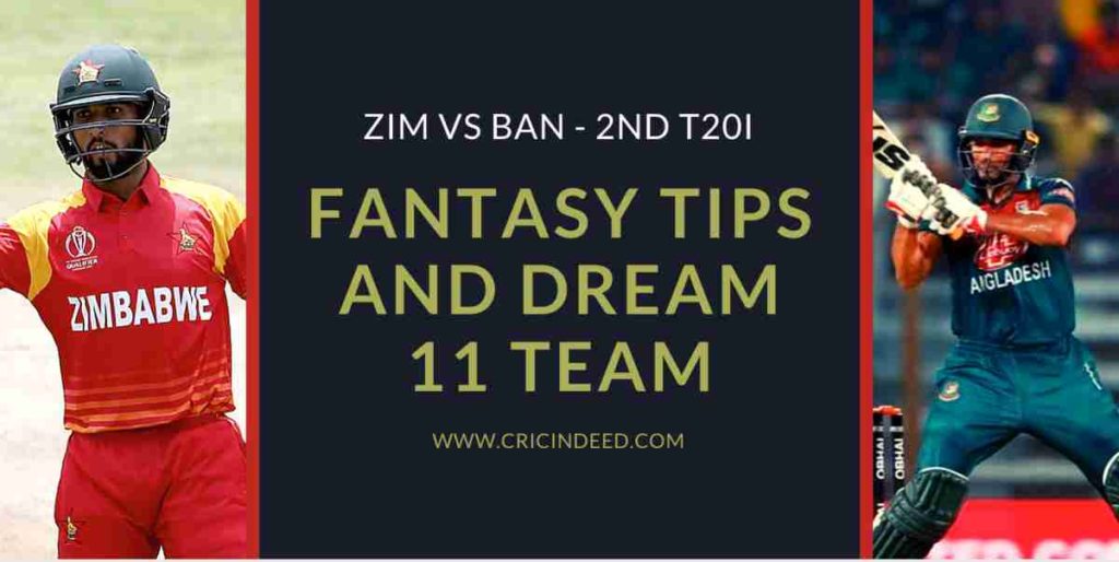 ZIM vs BAN 2nd T20 Dream11 Predictions
