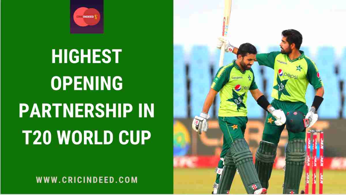 T20 World Cup Stats Top 10 Highest Opening Partnerships CricIndeed
