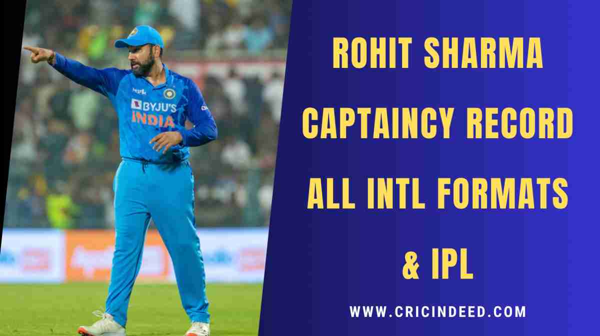 Rohit Sharma Captaincy Record - ODI, Test, T20I, & IPL - CricIndeed