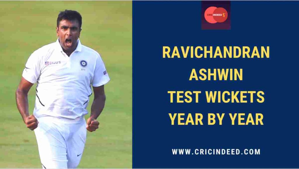 Ashwin test yearwise stats