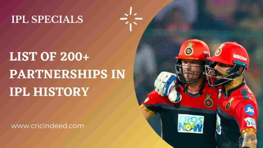 200+ partnerships in ipl