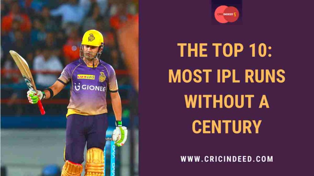 most ipl runs without a century score
