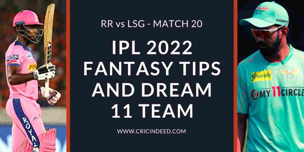 rr vs lsg 2022 dream11 predictions