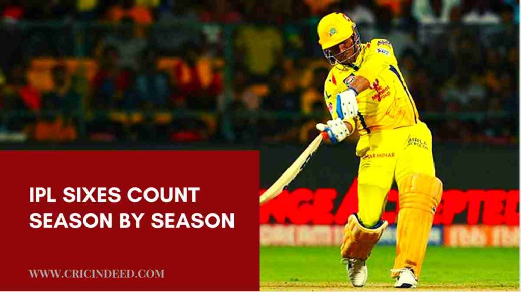 ipl season wise sixes count