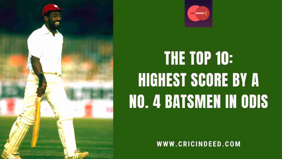 Top 10 Highest Score by a No. 4 Batsman in ODI CricIndeed