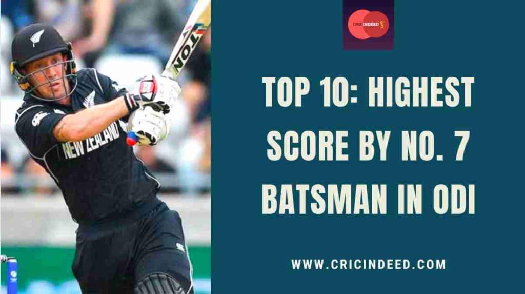 highest score by no 7 batsman in odi