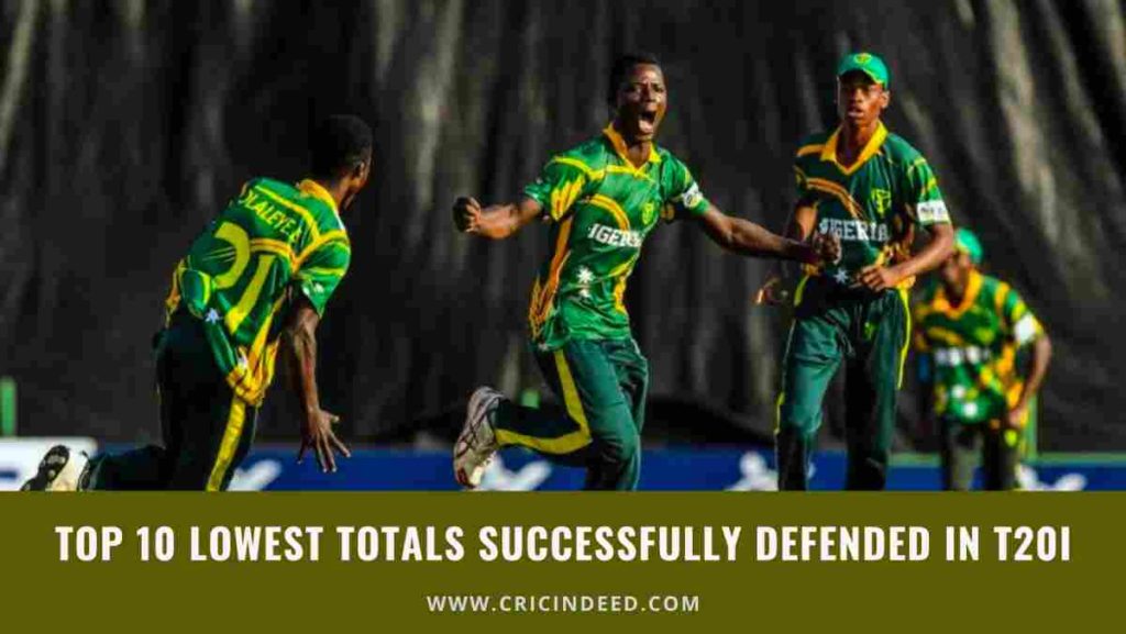 lowest team score successfully defended