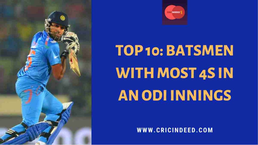 most 4s in an odi innings