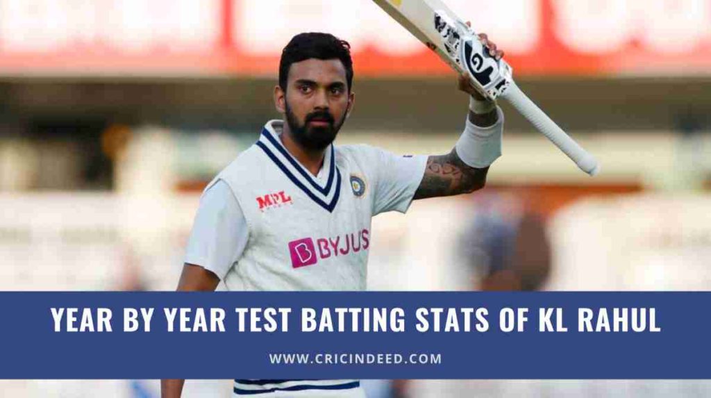 kl rahul yearwise test runs