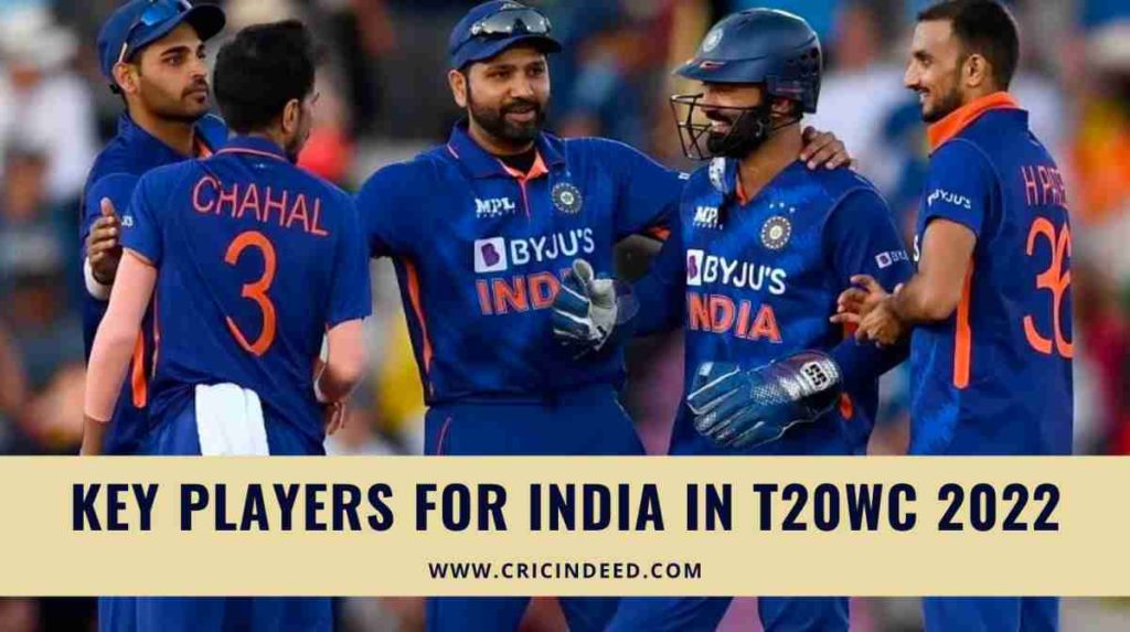 key players for team india in t20 wc 2022