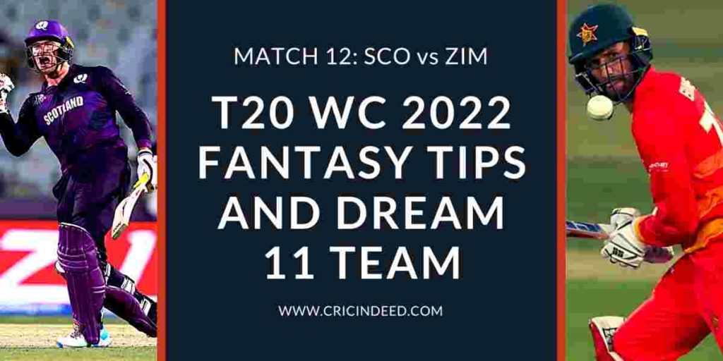 scotland vs zimbabwe match 12 dream11 team predictions