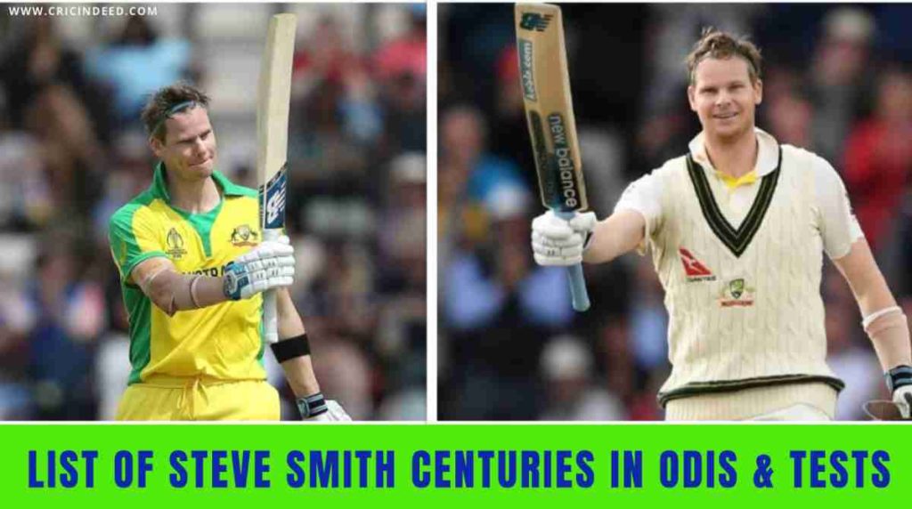 steve smith test and odi century lists