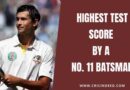 Highest Test Score by a No. 11 Batsman