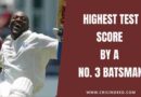 Highest Test Score by a No. 3 Batsman