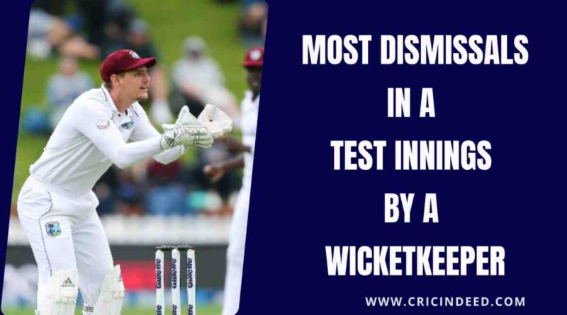 Most Dismissals in a Test Innings by a Wicketkeeper