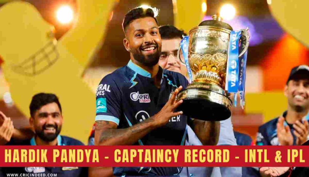 hardik pandya captaincy record